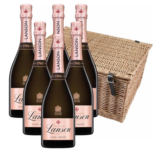 Lanson Le Rose Creation Champagne 75cl Case of 6 Hamper